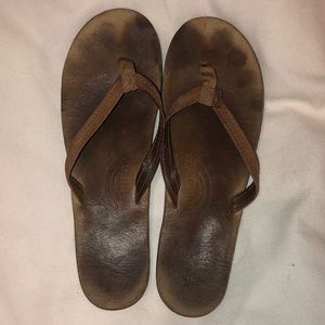 Rainbow flip flops